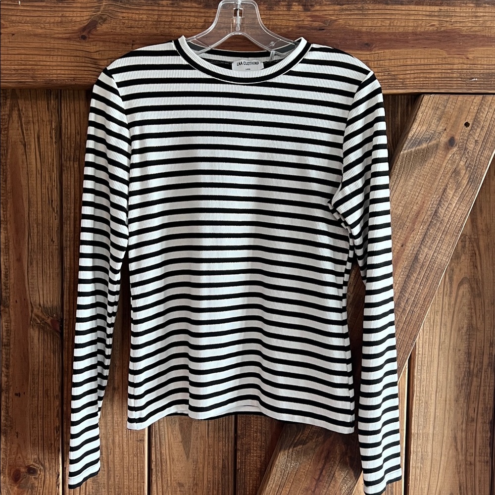 LNA Rilo Lurex Striped Top - Picture 5 of 5